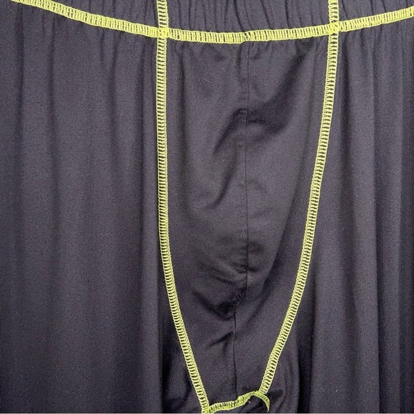 Medium Watsons Black Green Mens Athletic Leggings Outdoor  Stretch Activewear - Picture 4 of 11